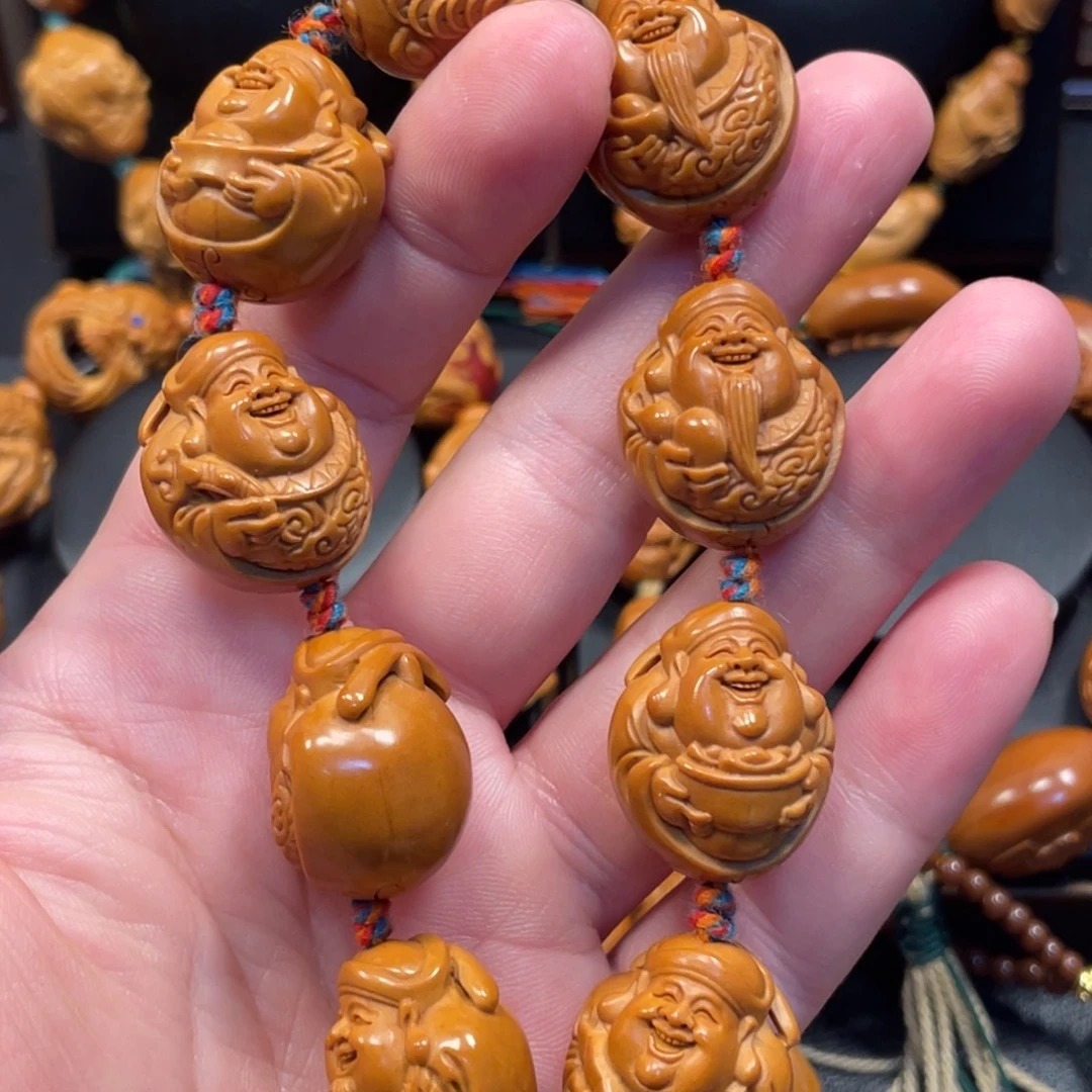 冬***火手串/手链橄榄核光背财神