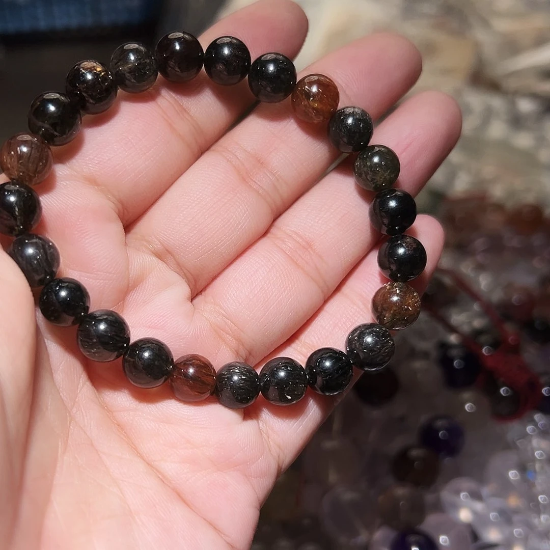 水晶手链未镶嵌黑金超8毫米