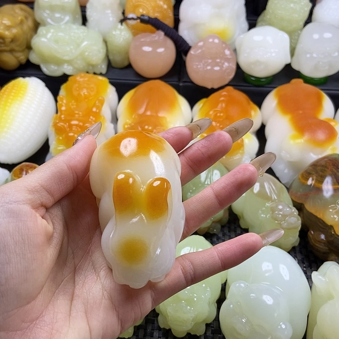 无花朵原石雕刻把件