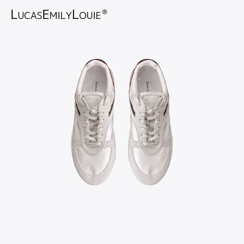 LUCASEMILYLOUIE 欢姐0220撞色牛皮牛绒丝绸布拼接德训鞋250048