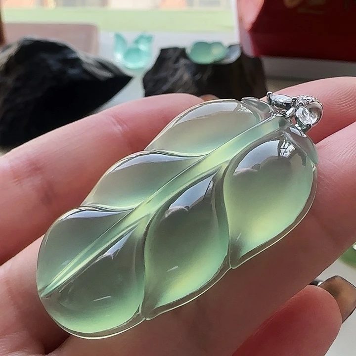 岫玉银S925镶嵌吊坠(不含链)