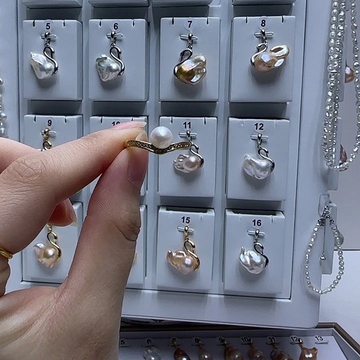 淡水珍珠巴洛克珍珠银S925镶嵌