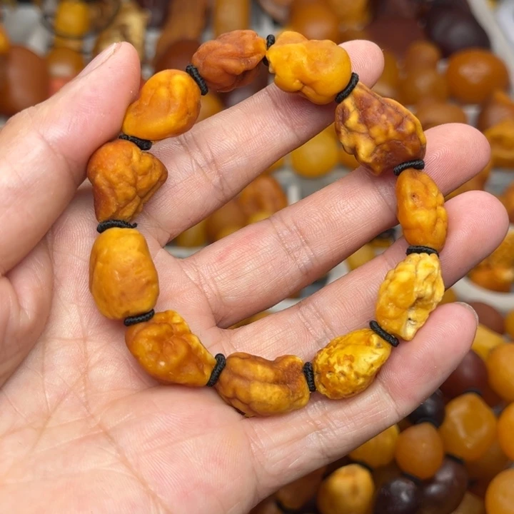 裸石琥珀未镶嵌天然蜜蜡手串