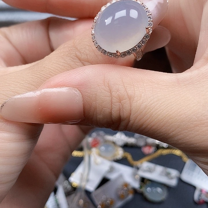 翡翠银S925镶嵌戒指