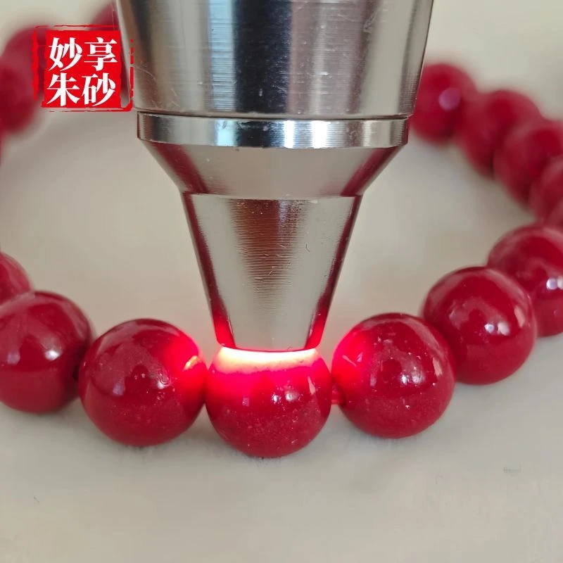 含辰砂工艺品天然玉化大红晶朱砂手串6mm