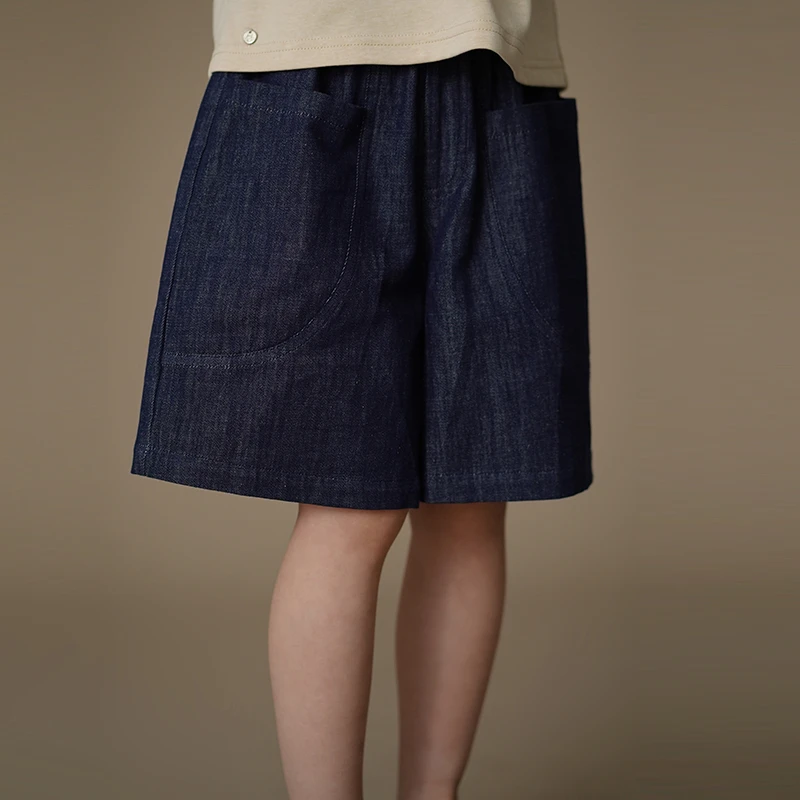 哈齿童装夏季儿童休闲裤简约宽松五分裤男童女童牛仔短裤亲肤全棉