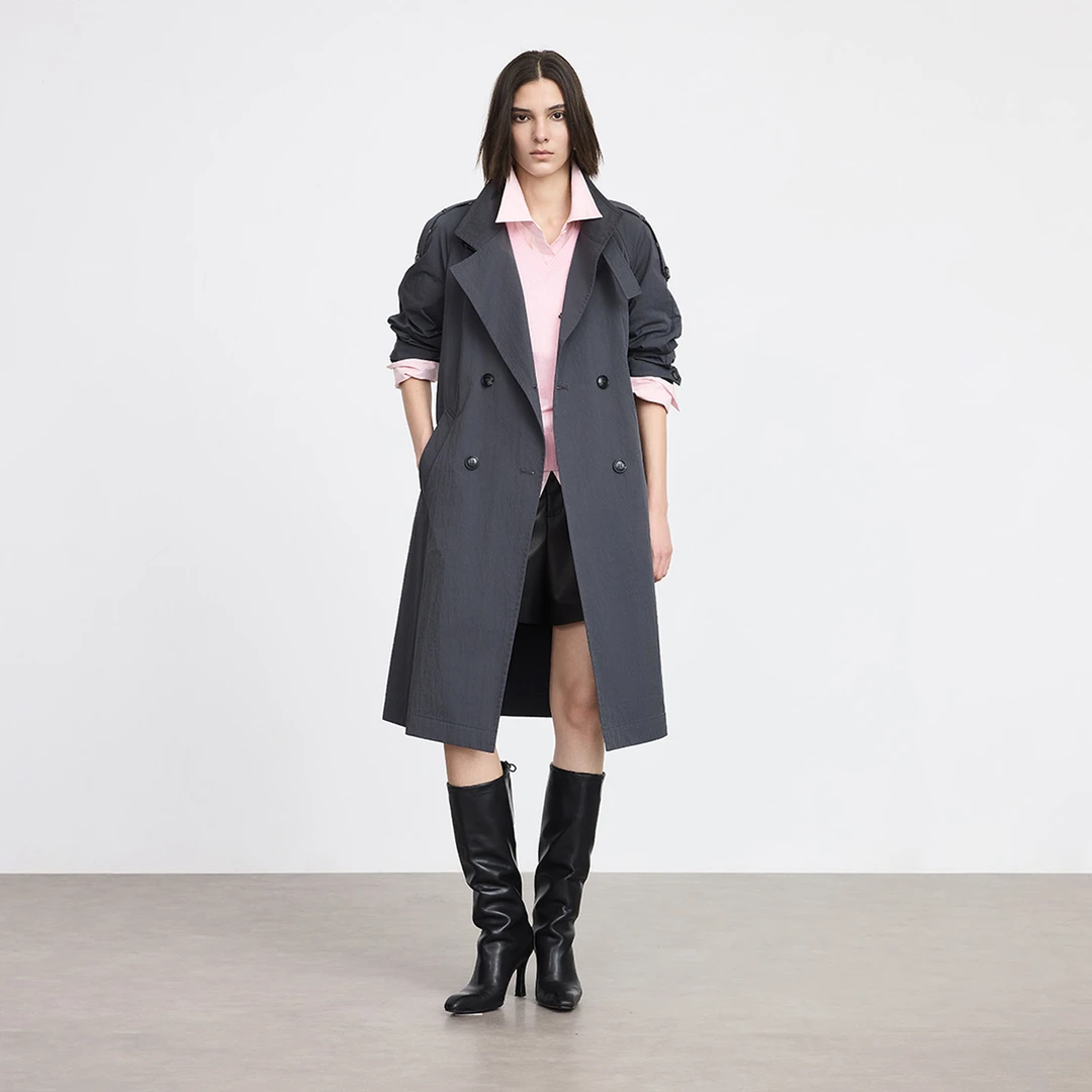 【专柜款外套】25年秋季新款英伦风宽松简练高级感风衣外套0069