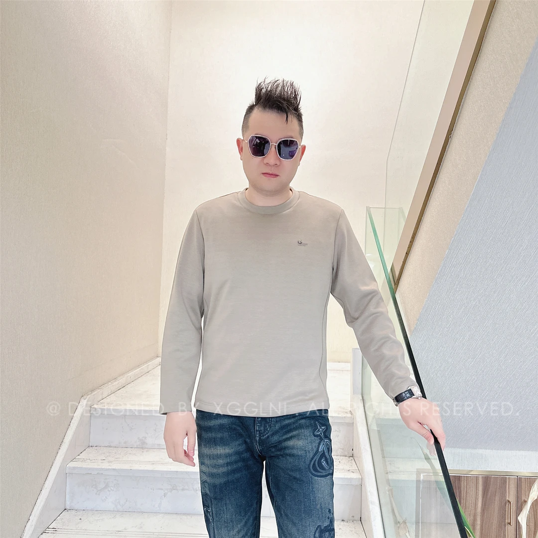 冬季款XGG左胸小G旁小字轻奢高端男装高档休闲潮男士长袖羽绒卫衣