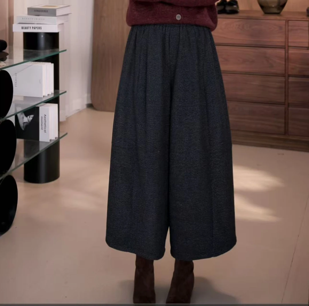 孜禾定制九分阔腿裤裙裤时尚休闲