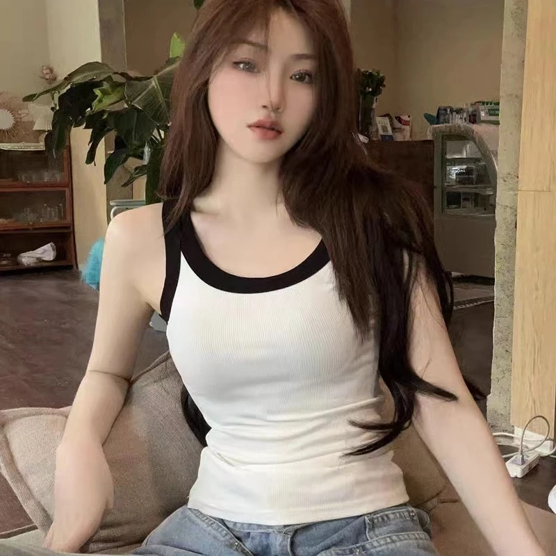 2025春夏薄款设计感包边内外搭打底可外穿背心无袖防走光背心002