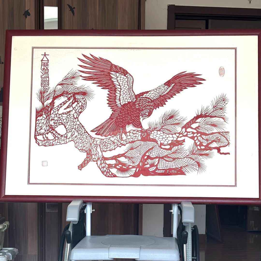 张永红老师手工剪纸，大展宏图，表好卷轴，尺寸60cm*90cn