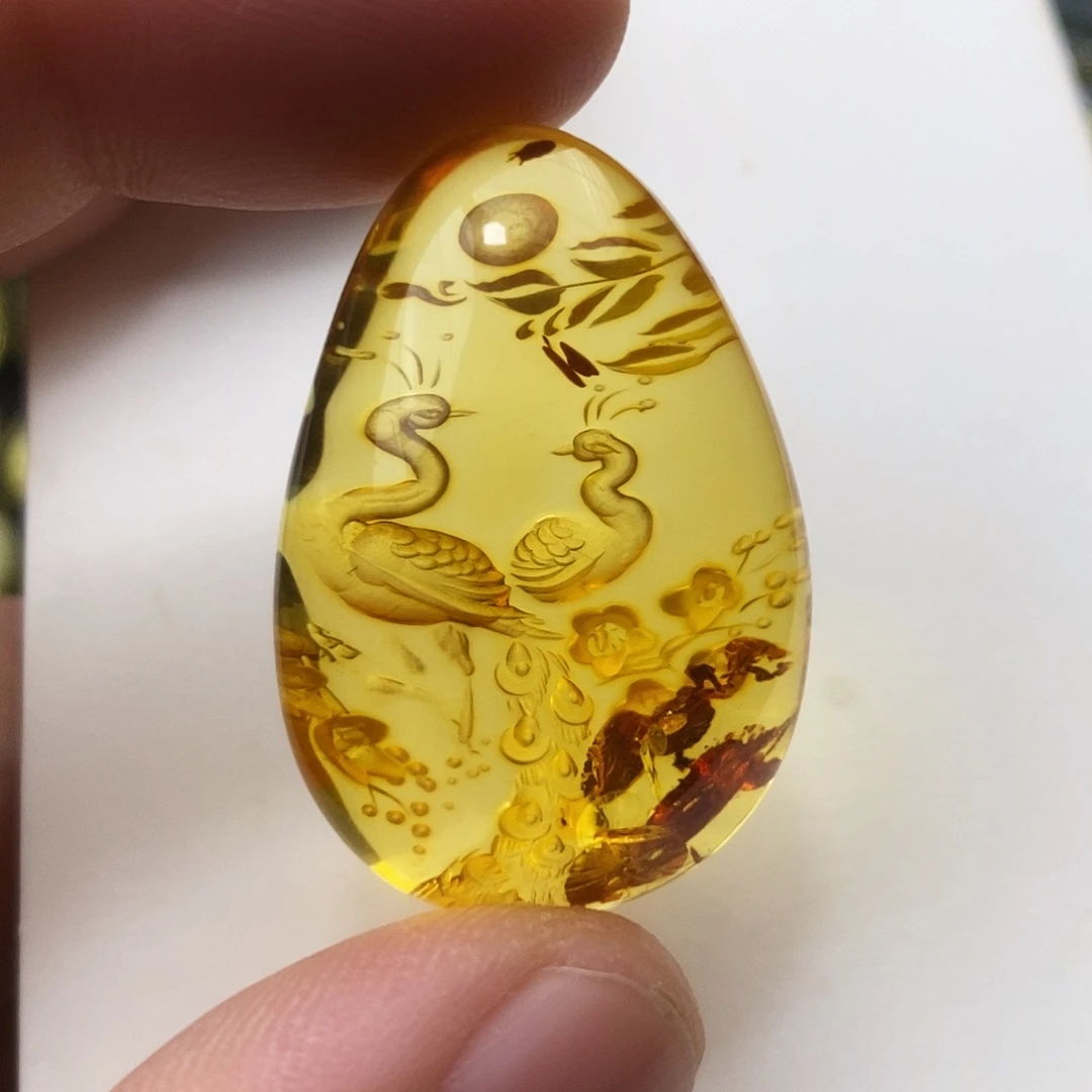 琥珀（花珀）未镶嵌吊坠(不含链)