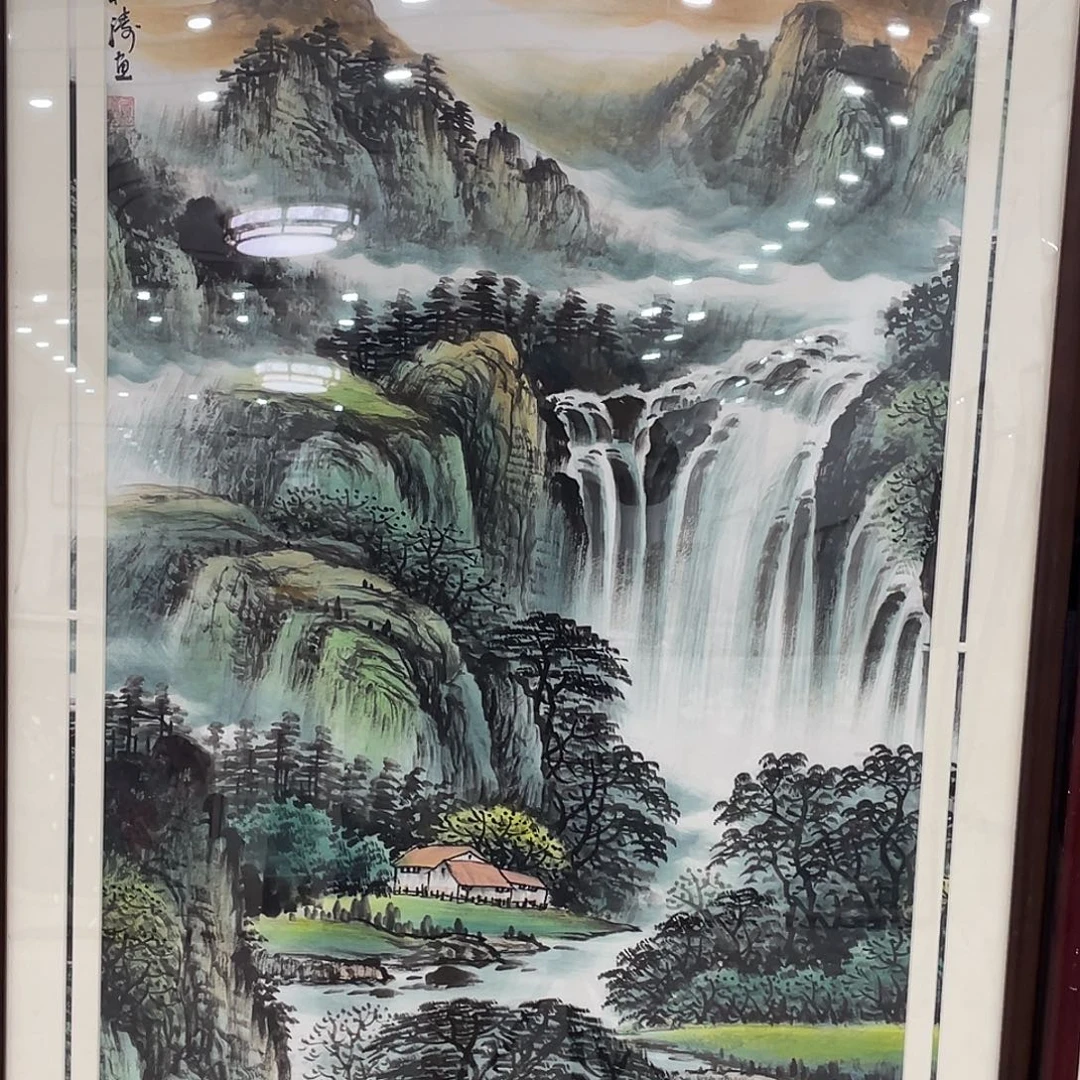 国画纯手绘的花鸟山水