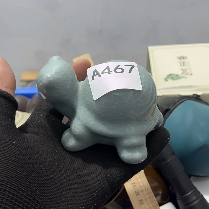 雪***缘瓷片茶摆件工艺品摆件666