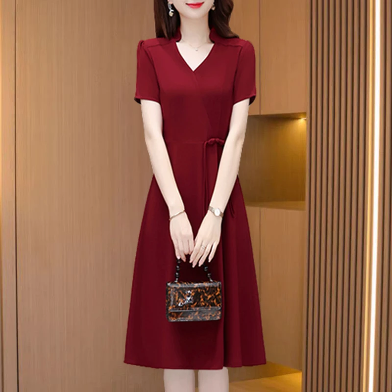 广州十三行女夏连衣裙2025新款爆款妈妈婚宴服品牌新中式改良旗袍