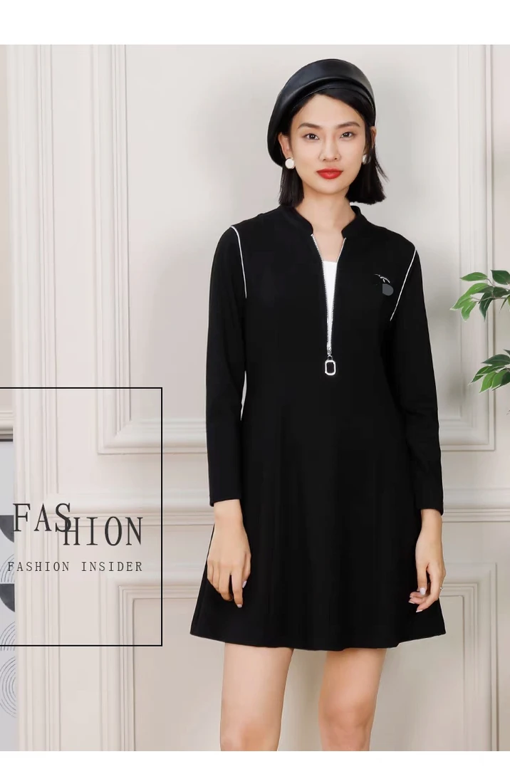 【大飞自营】F 0254 法式赫本风针织连衣裙优雅气质中长款裙子