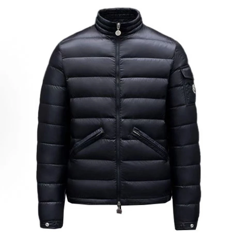 未使用 MONCLER /4码/午夜蓝色袖标轻薄羽绒服
