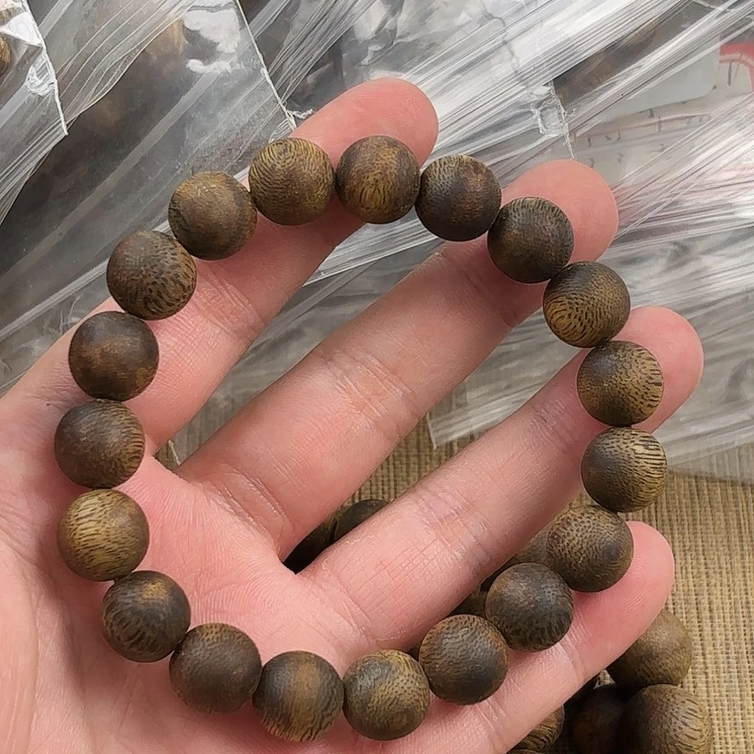 沉香手串种植绿棋单圈圆珠发一