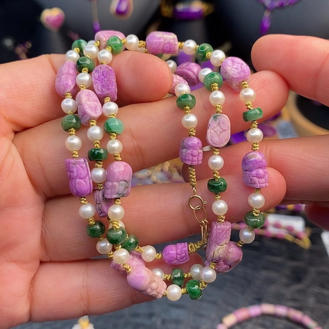 苏纪石（舒俱来）18K金镶嵌项链