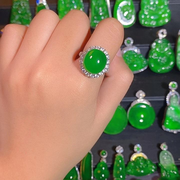 翡翠银S925镶嵌戒指ii