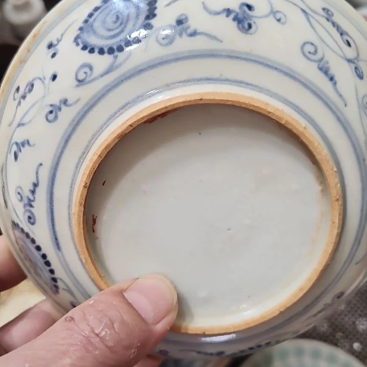 旭***银摆件一件精美青花人物小盘子全品