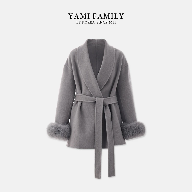 YM 587 气质短款时尚百搭羊毛设计师秋冬羊毛大衣轻奢【思雨专属】