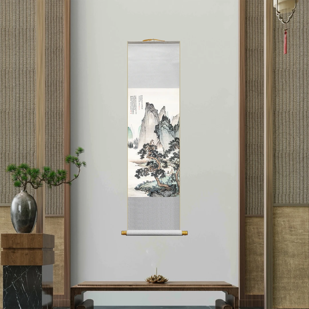 《陈少*梅松泉图》装饰画玄关客厅书房复刻装裱新中式挂画现代简约