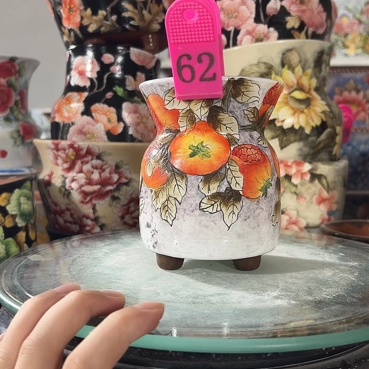 景德镇幸运花盆手绘韩式花盆