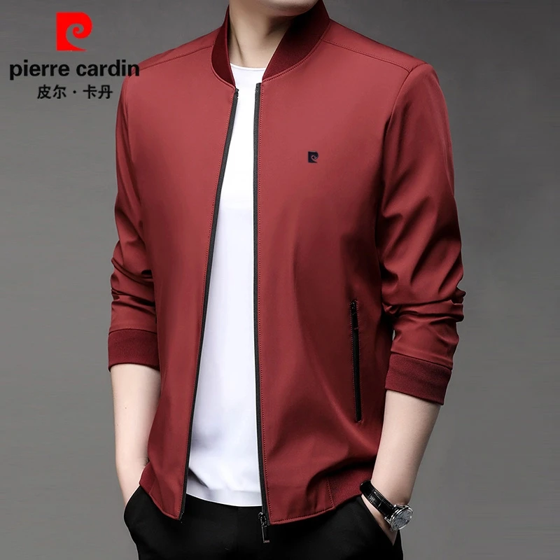 皮尔卡丹薄款韩版春秋季休闲男百搭棒球领外套春装男士潮流夹克