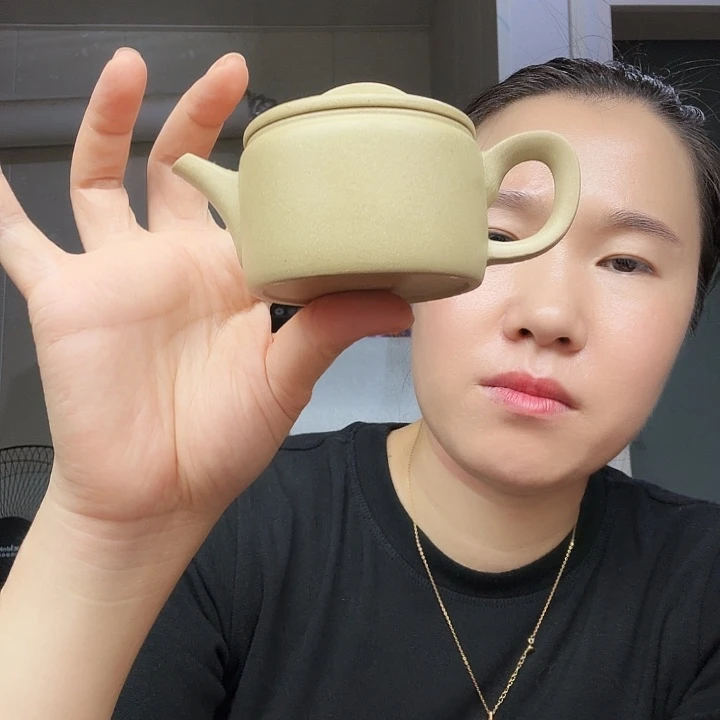 茶壶紫砂原矿半手工本绿汉瓦100cc