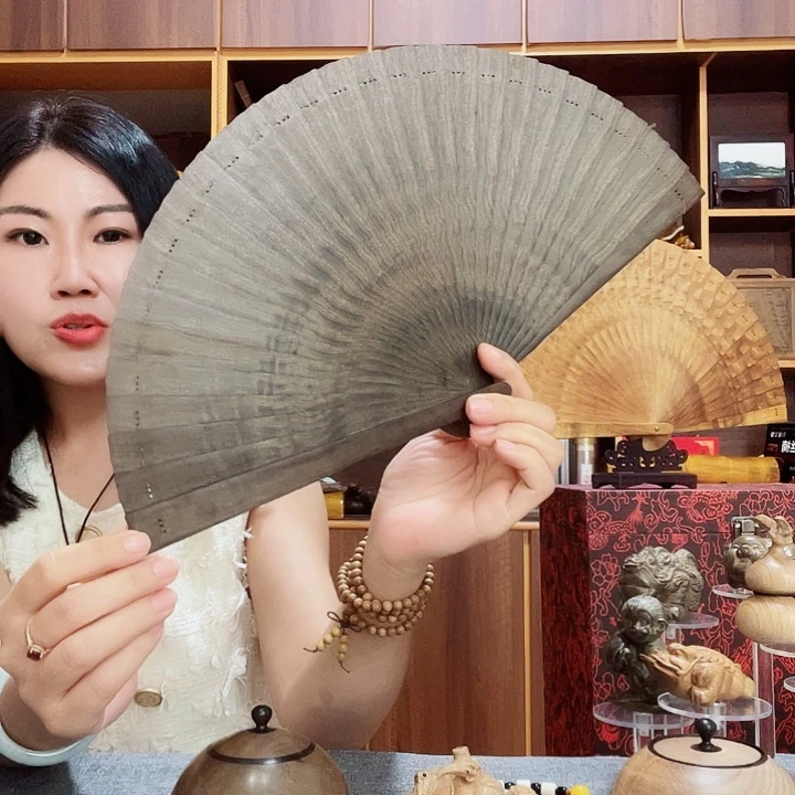 金丝楠金丝楠木阴沉料苏扇