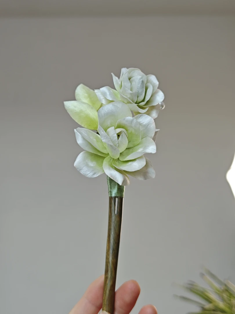 双头玫瑰，非遗绒花