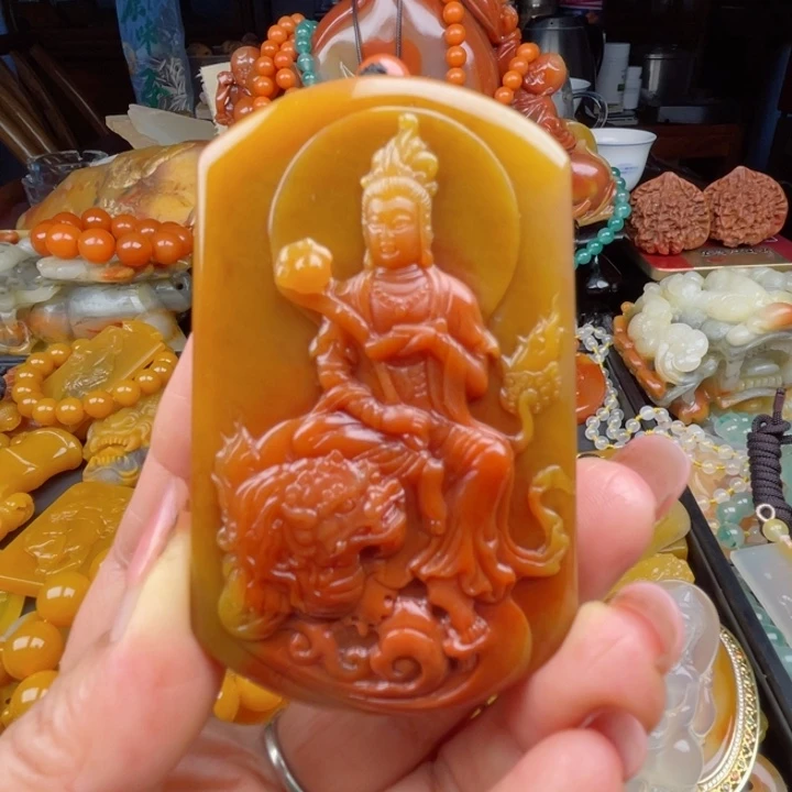 石英质玉（黄龙玉）未镶嵌玉牌芋*哥