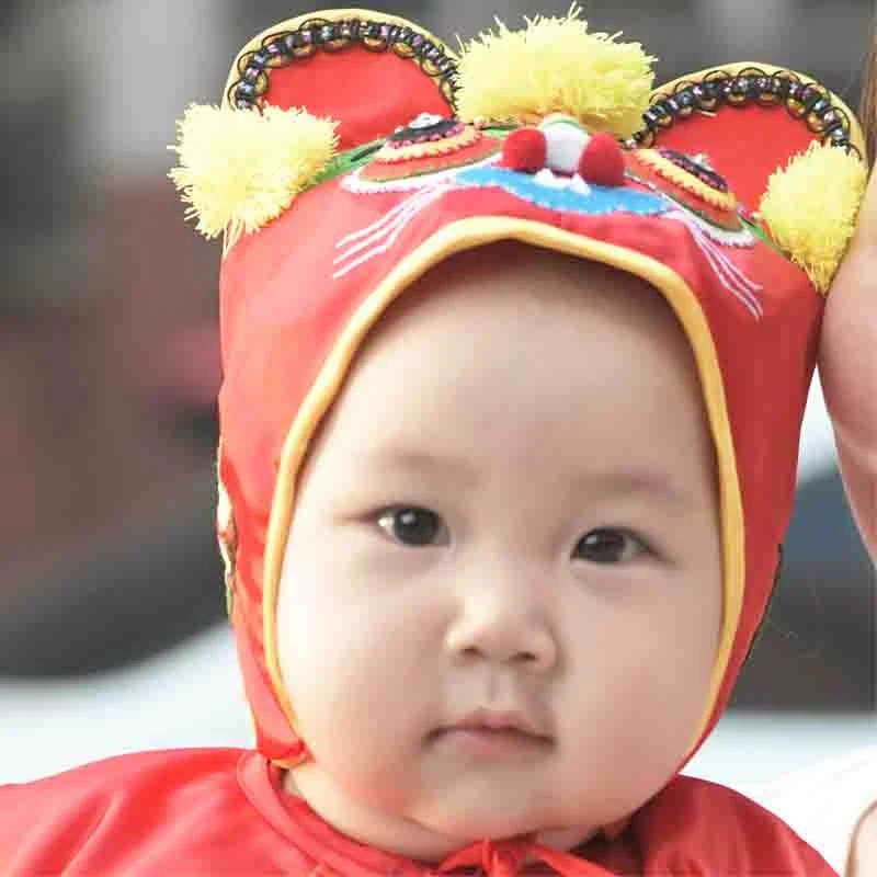 巧手绣娘手工刺绣虎头帽满月婴儿帽宝宝鱼虎帽百天老虎帽生日虎帽