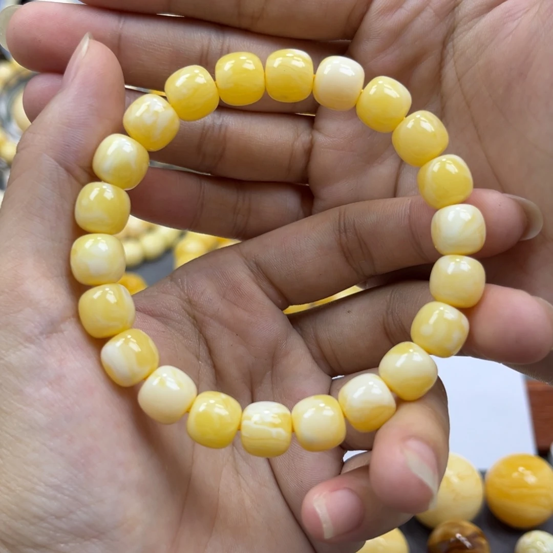 琥珀未镶嵌手串同料老邢手串8.5mm