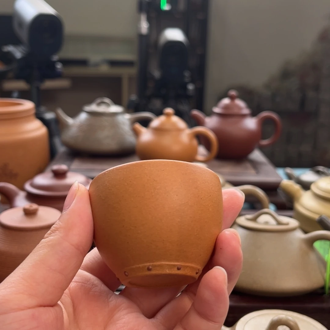 茶壶紫砂各**骚金黄段杯子微瑕