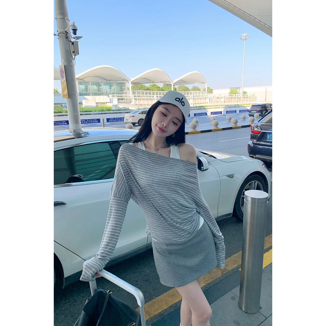 清-毛妮【腿精担当】侧开叉包臀裙女早秋气质半身裙L2162