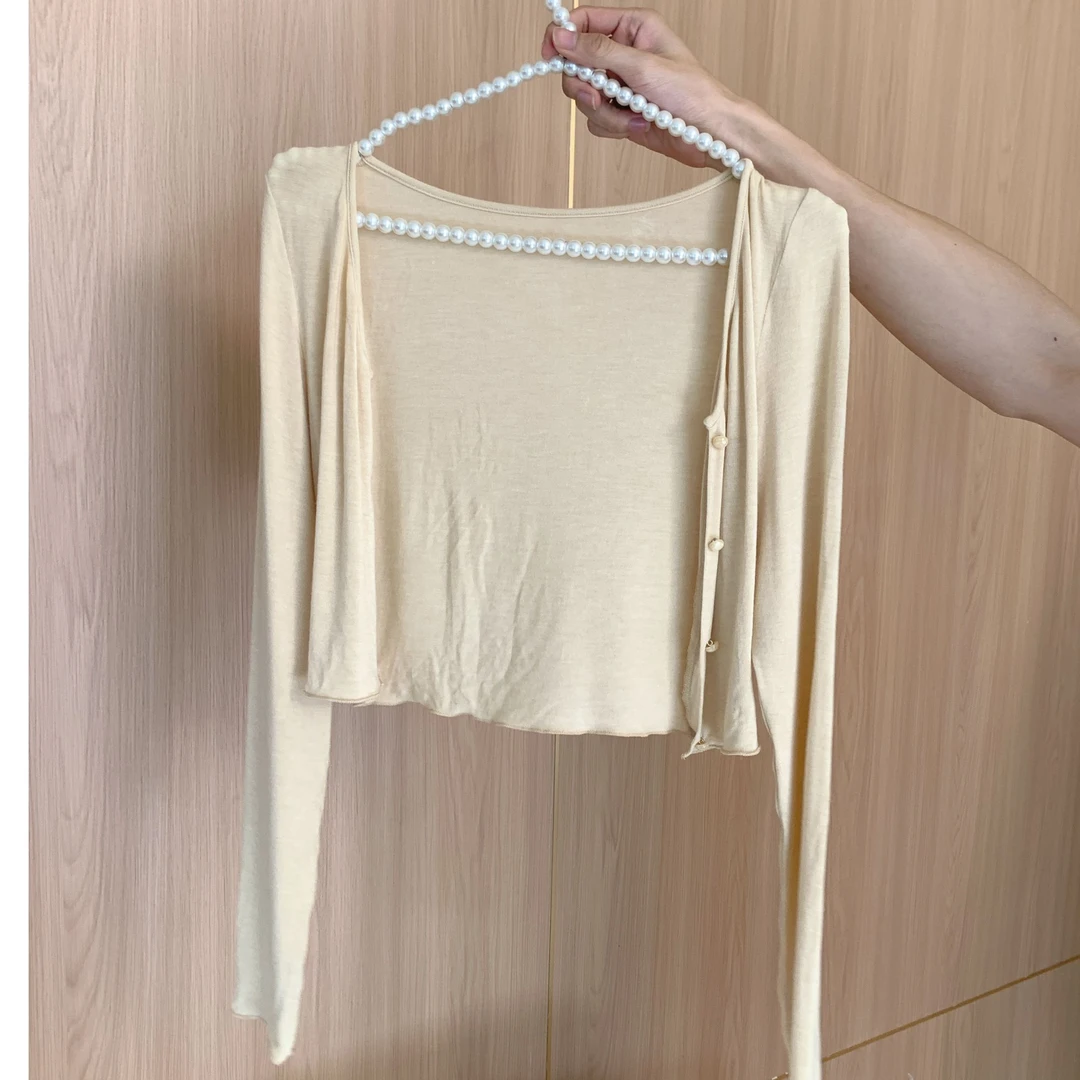 天鹅er夏季百搭时尚短款显瘦气质开衫E24N2274