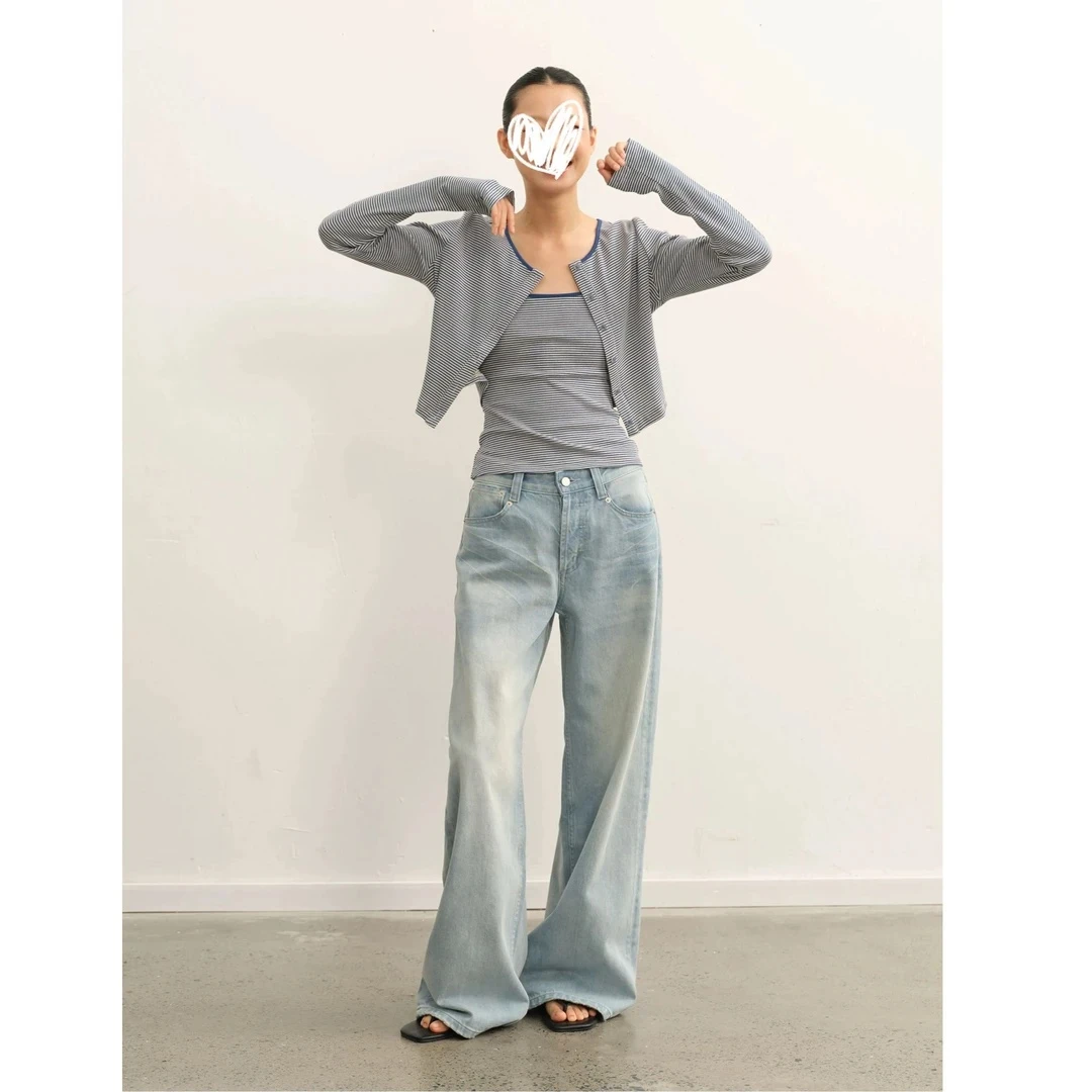 【全额运补】法式条纹休闲吊带+慵懒风外套薄款长袖上衣