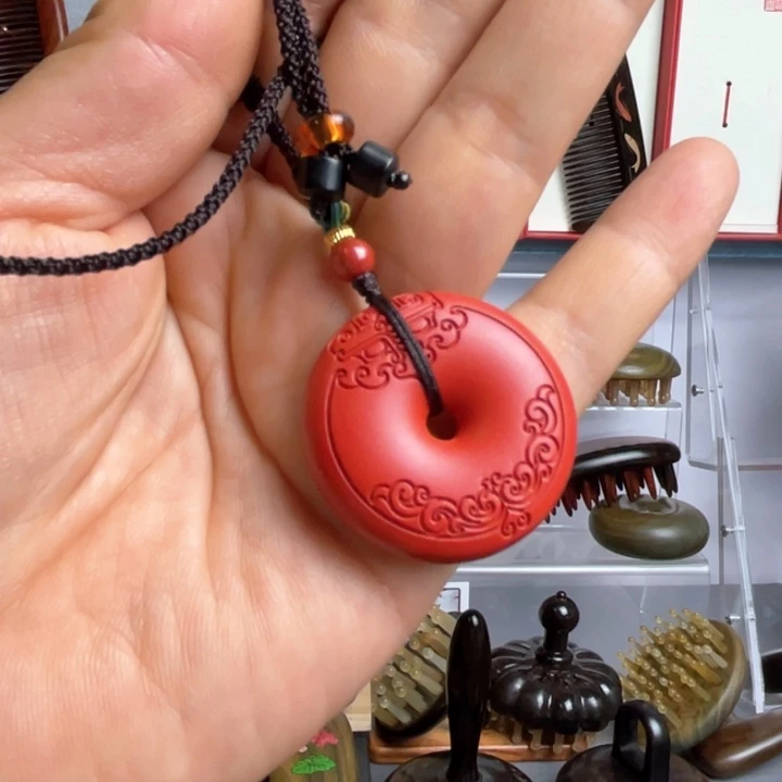乌木类平安扣吊坠项链