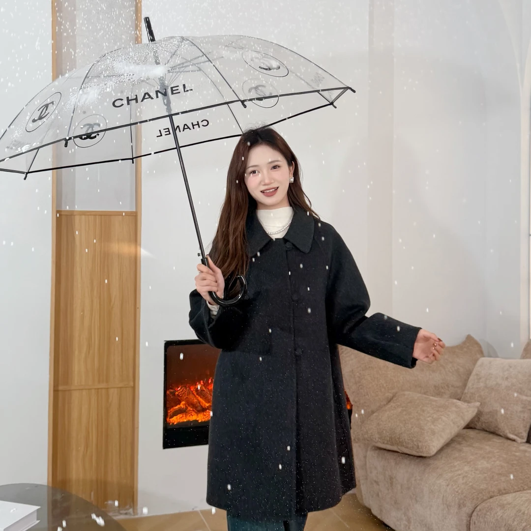 26秋冬新款韩版千金风中长款A版大衣双面呢外套时尚百搭秋冬2314