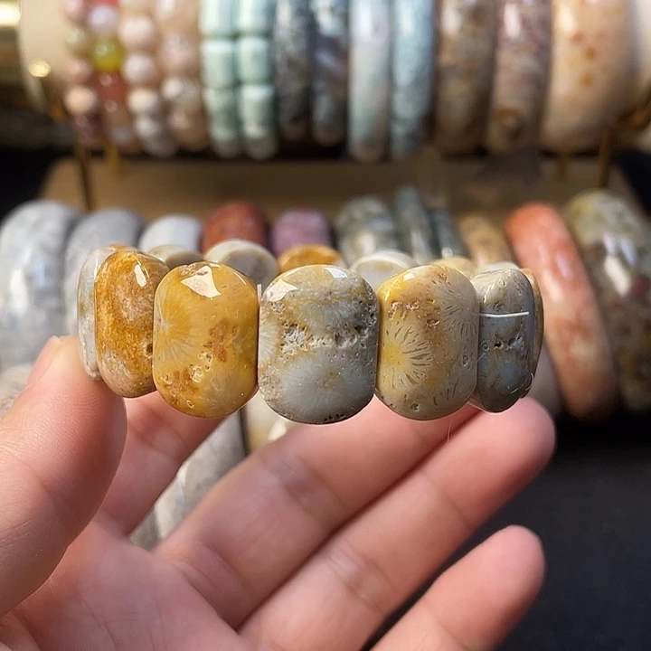 未镶嵌手链硅化珊瑚（珊瑚玉）