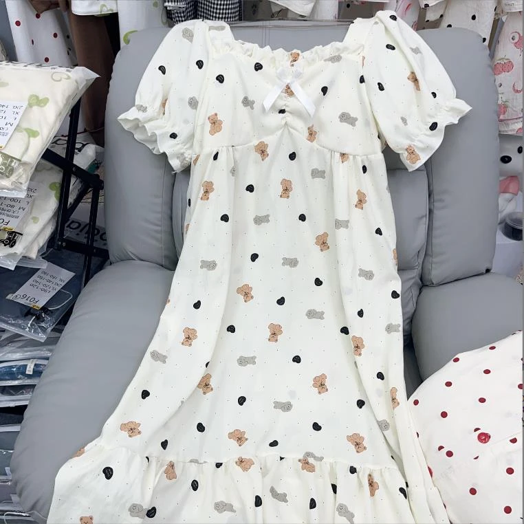 【5号】夏款款短袖睡裙+胸垫集合链接