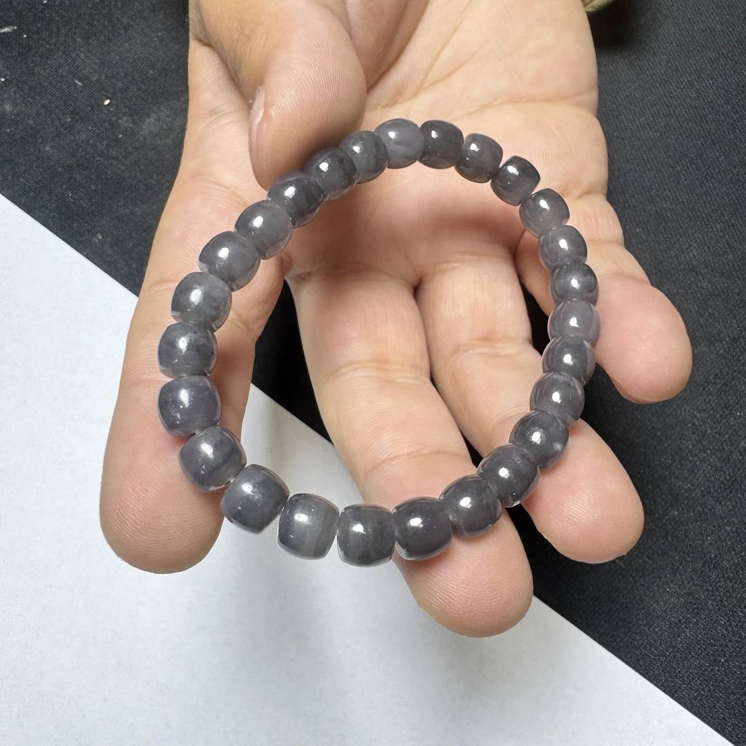 和田玉烟紫直切手串