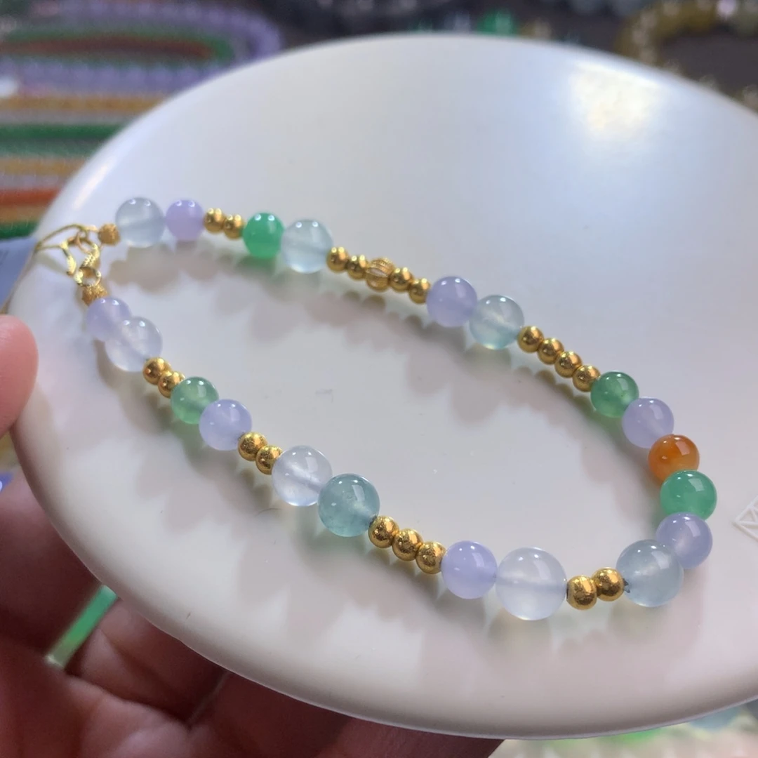 翡翠未镶嵌手链卡5～6