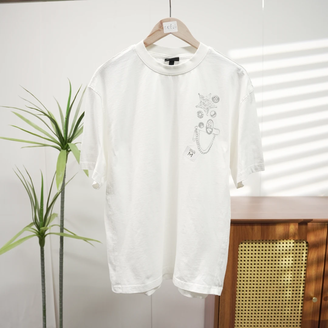 【H】潮牌男女圆领短袖透气宽松简约t恤 00624 B4-12