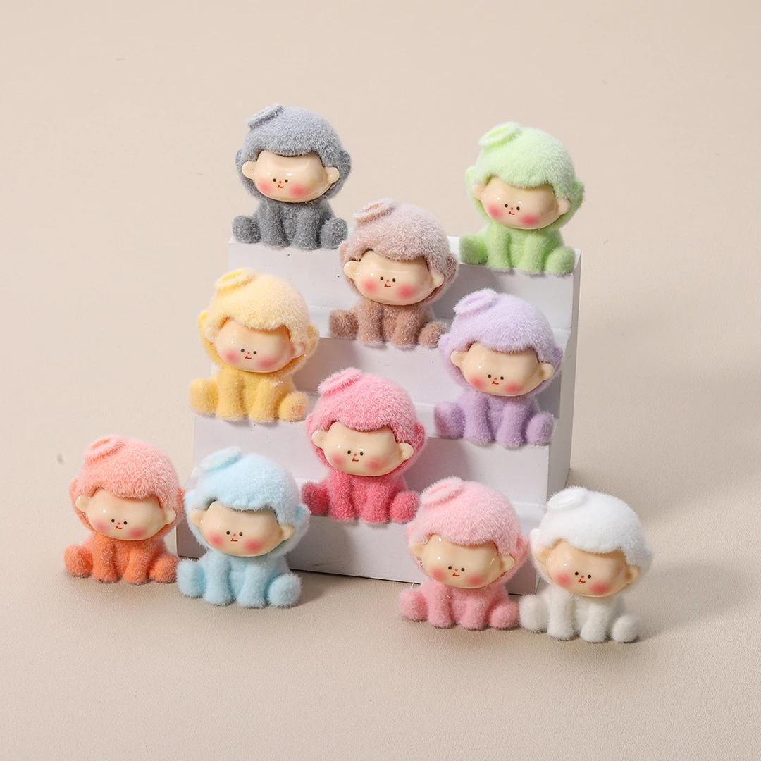 【直播拆】植绒天使李四治愈系配色DIY创意摆件