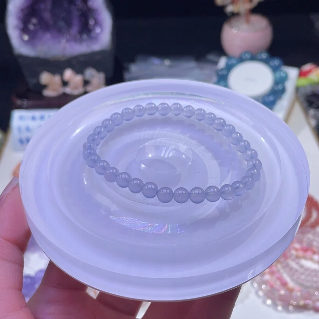 未镶嵌手链水晶蓝玉髓玛瑙5+