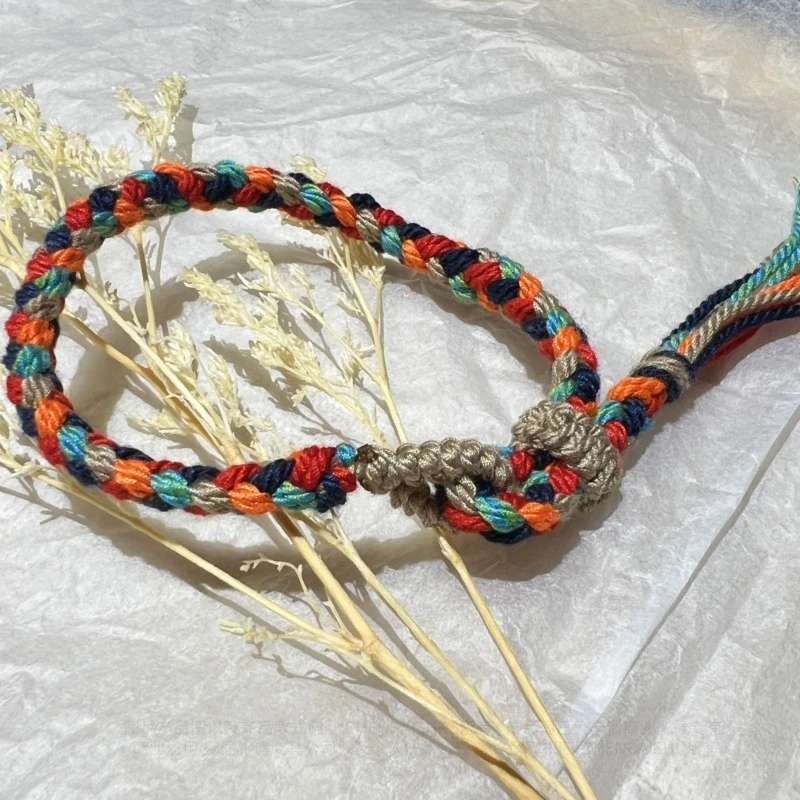 非金属布艺手链 藏式五彩手绳手工编织饰品 【21573】