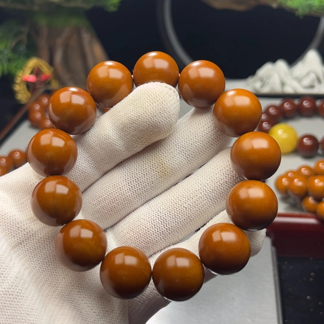 橄榄核手串牛*国1.8+树王精品铁核 小孔